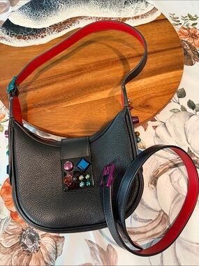 Christian Louboutin Carasky Mini Leather Shoulder Bag Multicolor Bead Accents